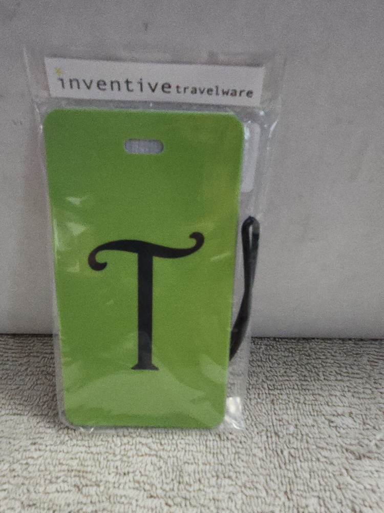 Inventive Travelware " T " Black Luggage Tag