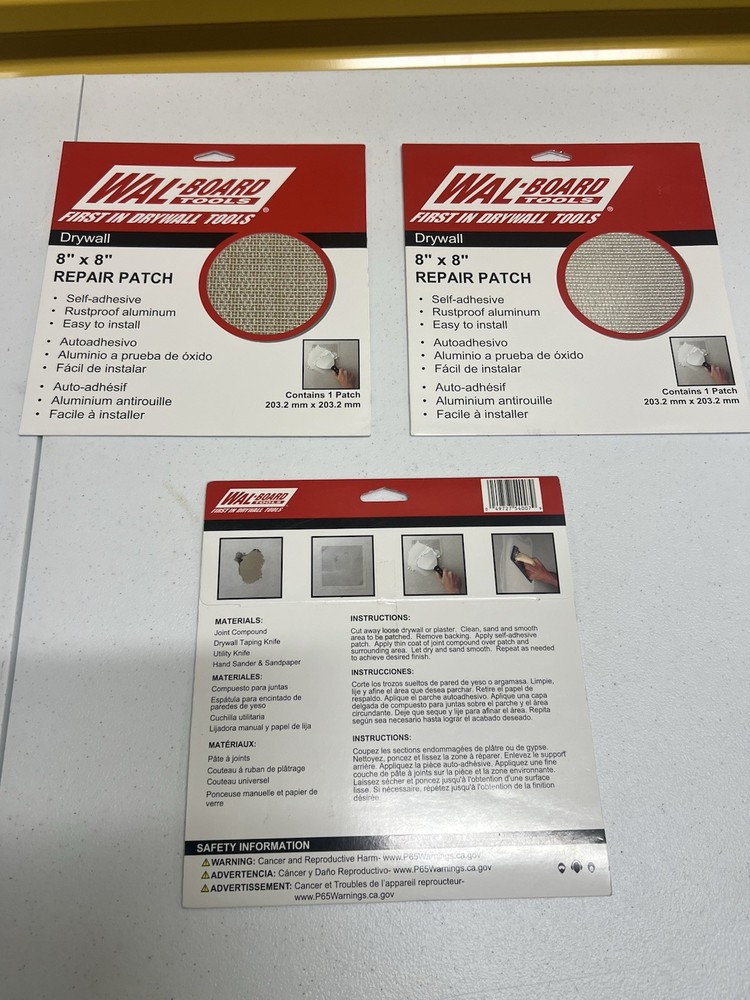 WAL BOARD TOOLS 8" X 8" DRYWALL REPAIR PATCH