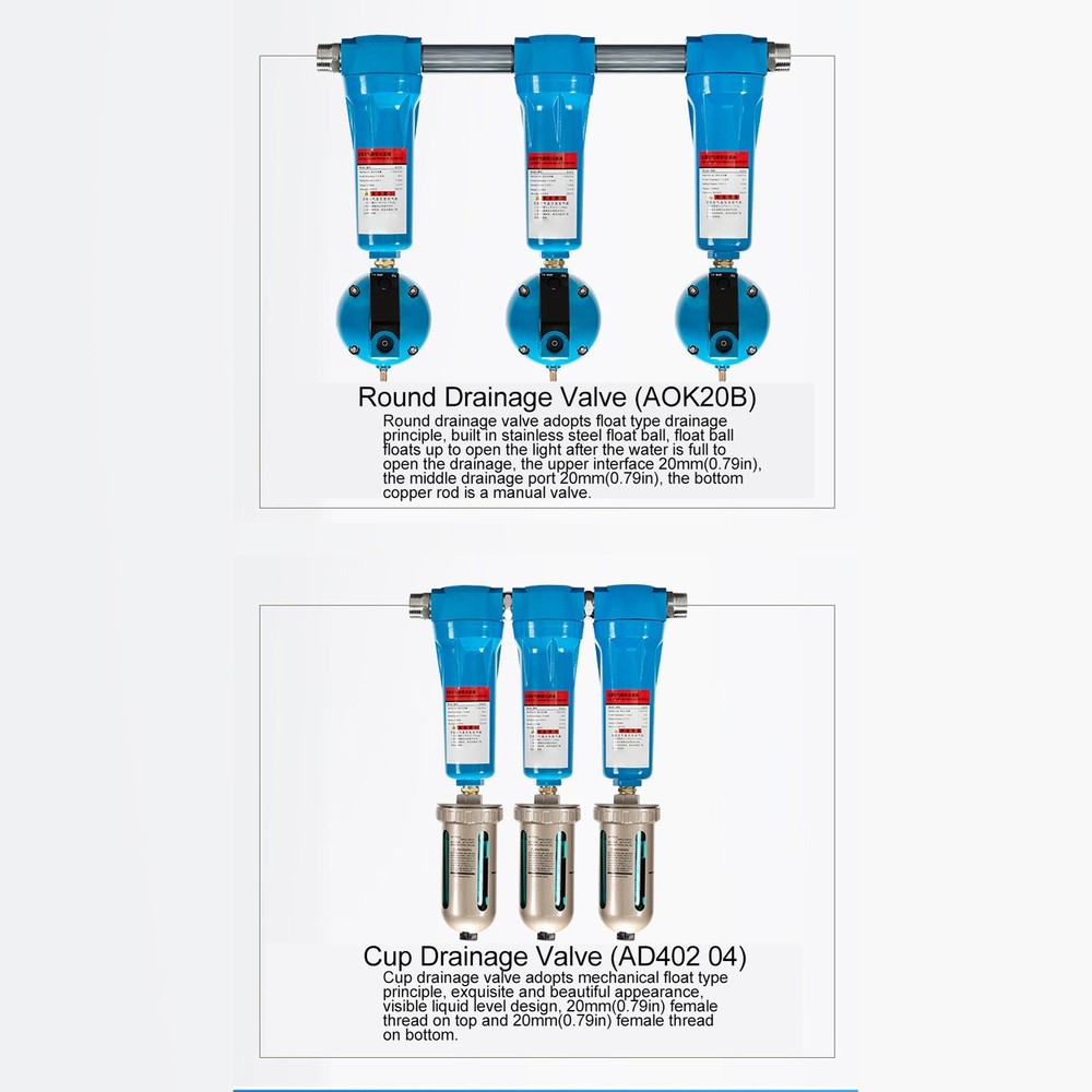 Compressed Dryer Air Filter Clear Thread No Leakage Thickened Housing