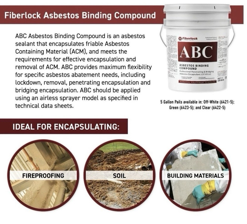 Fiberlock ABC Asbestos Binding Compound, Off White, 5 Gallon