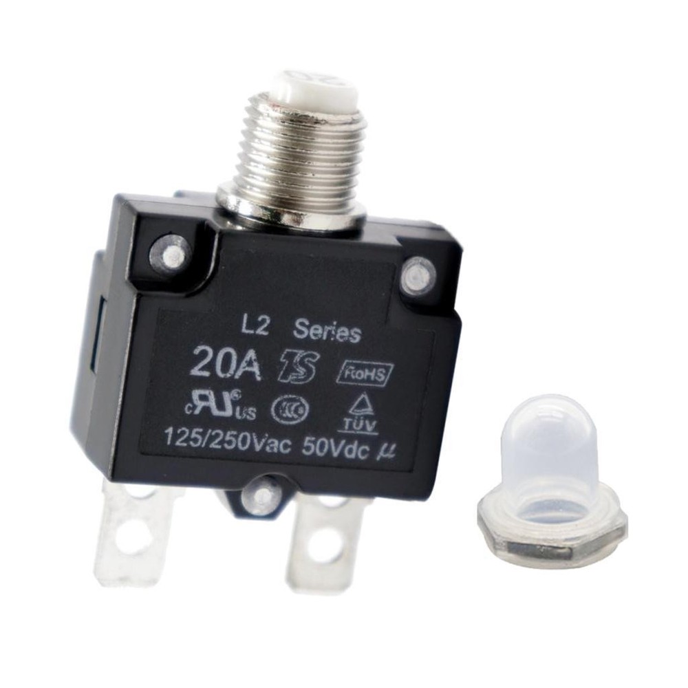 50V DC 2 Push Button Circuit Breaker Resettable Overload