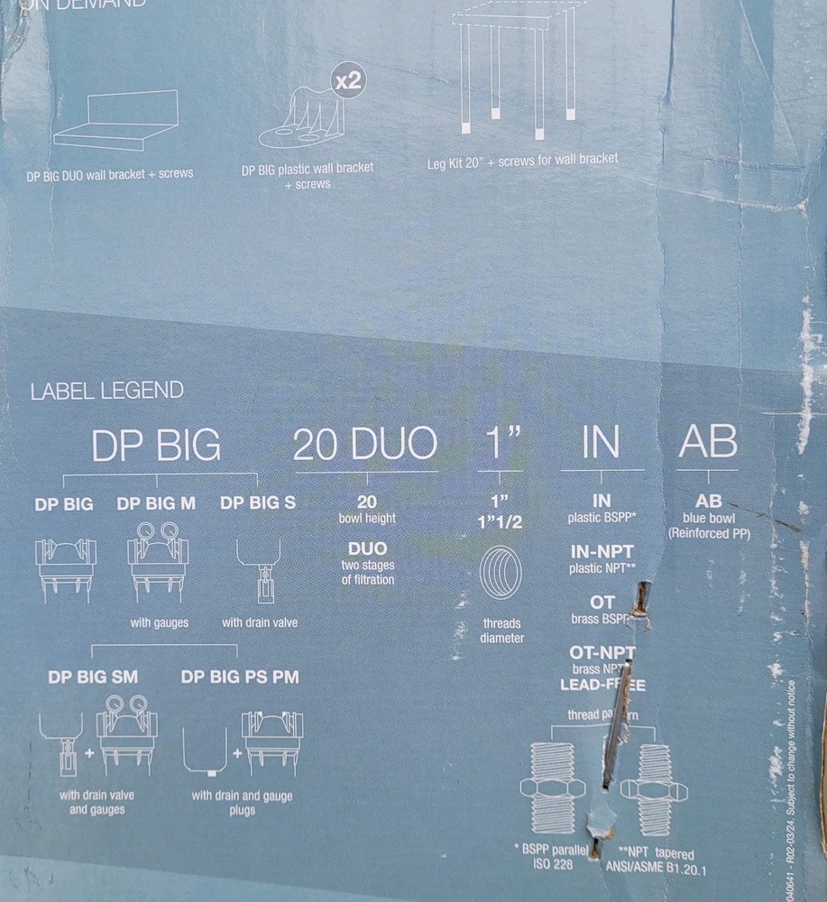 Atlas Filti Whole House / Commercial Filtration Kit #ZC1802749 DP Big 20 Duo AB