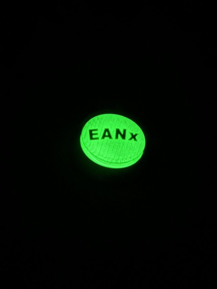 EANx Easy Button PVC Morale patch, 2.5 inch Hook & Loop Attachment, NITROX Scuba