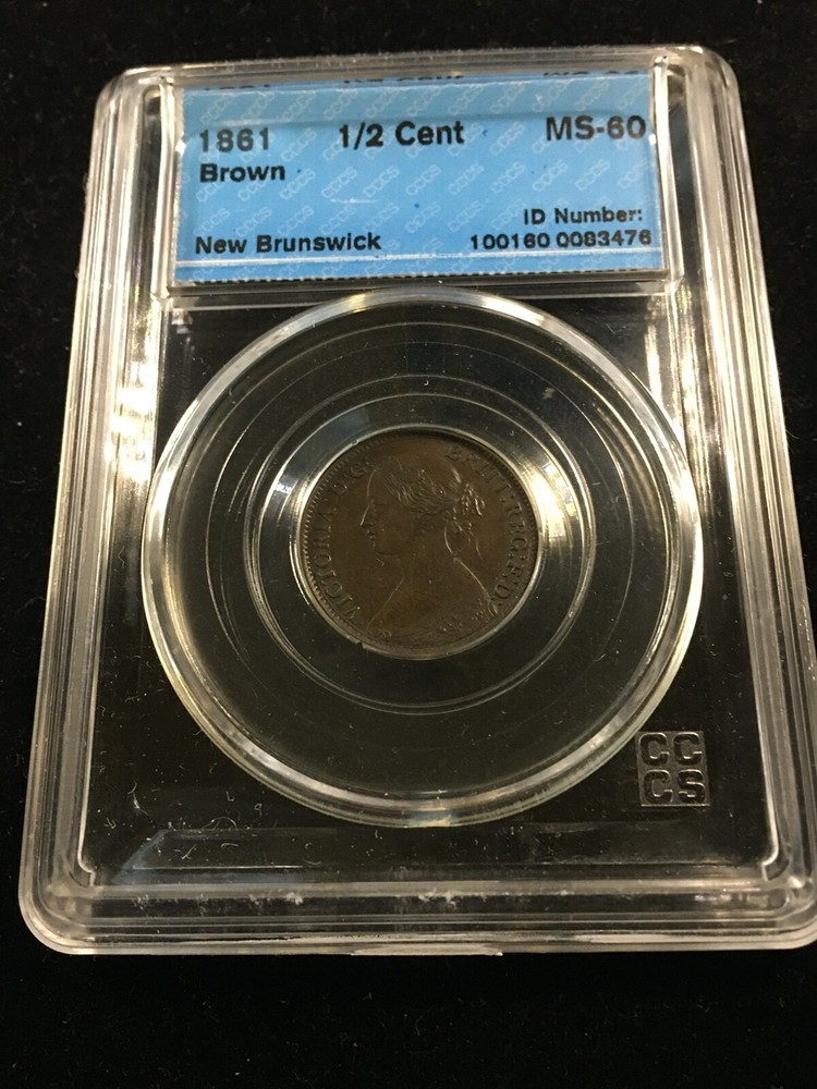 1861  CCCS Graded, New Brunswick  ¢1/2 Cent, **MS-60** #3476