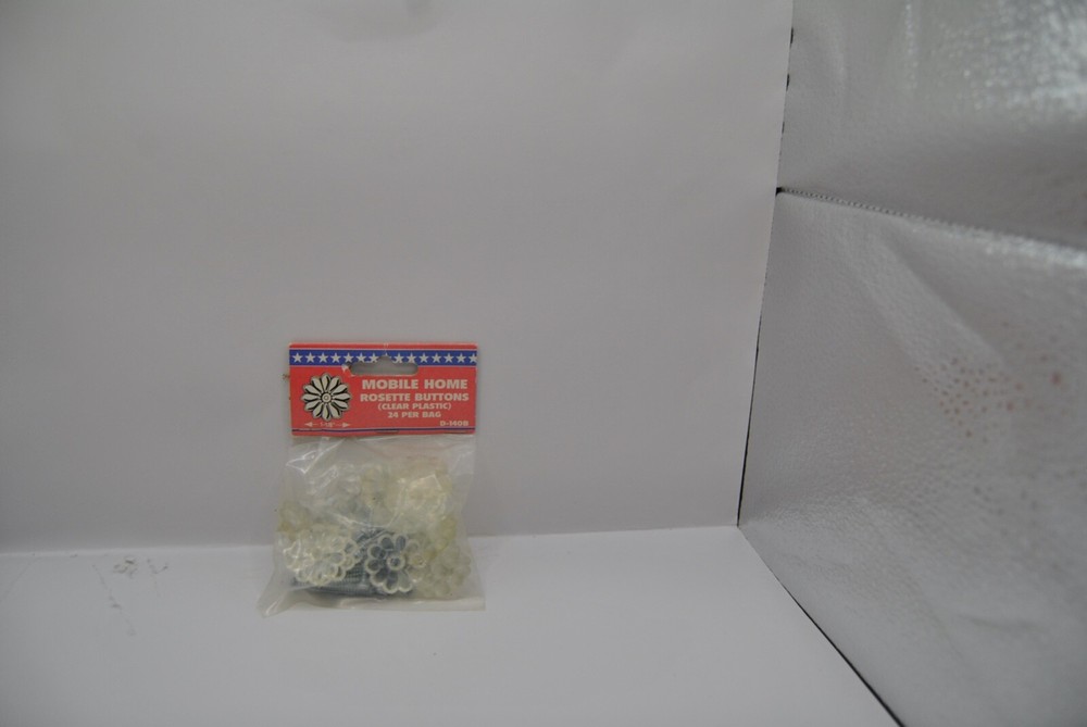 Moblie Home Rosette Buttons Clear Plastic 24 per bag