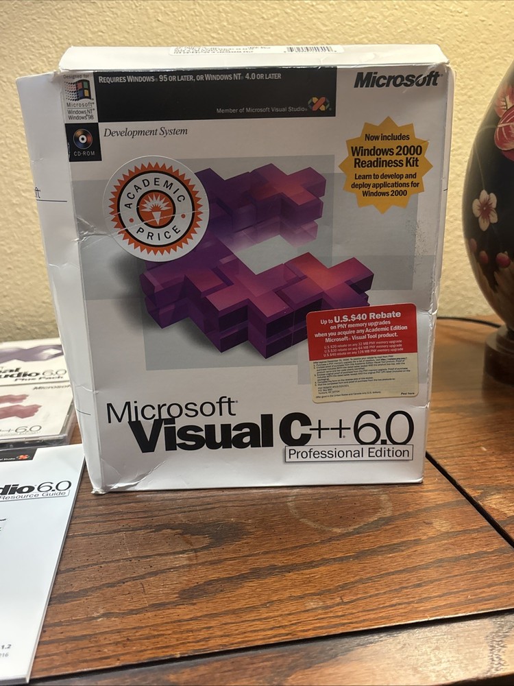 Open Unused Microsoft Visual C++ 6.0 Professional Edition 1999 CD-ROM Windows