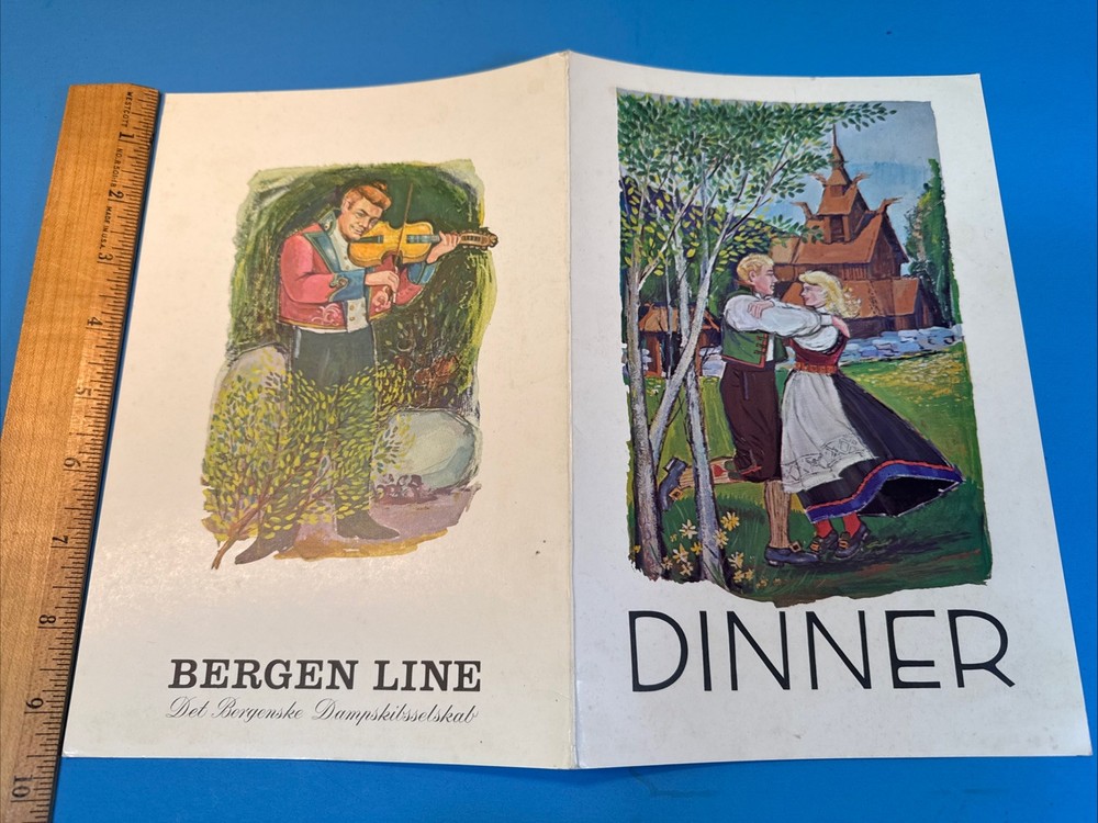 1963 M.S. Meteor Menu & Day's Program Bergen Lines, North Cape