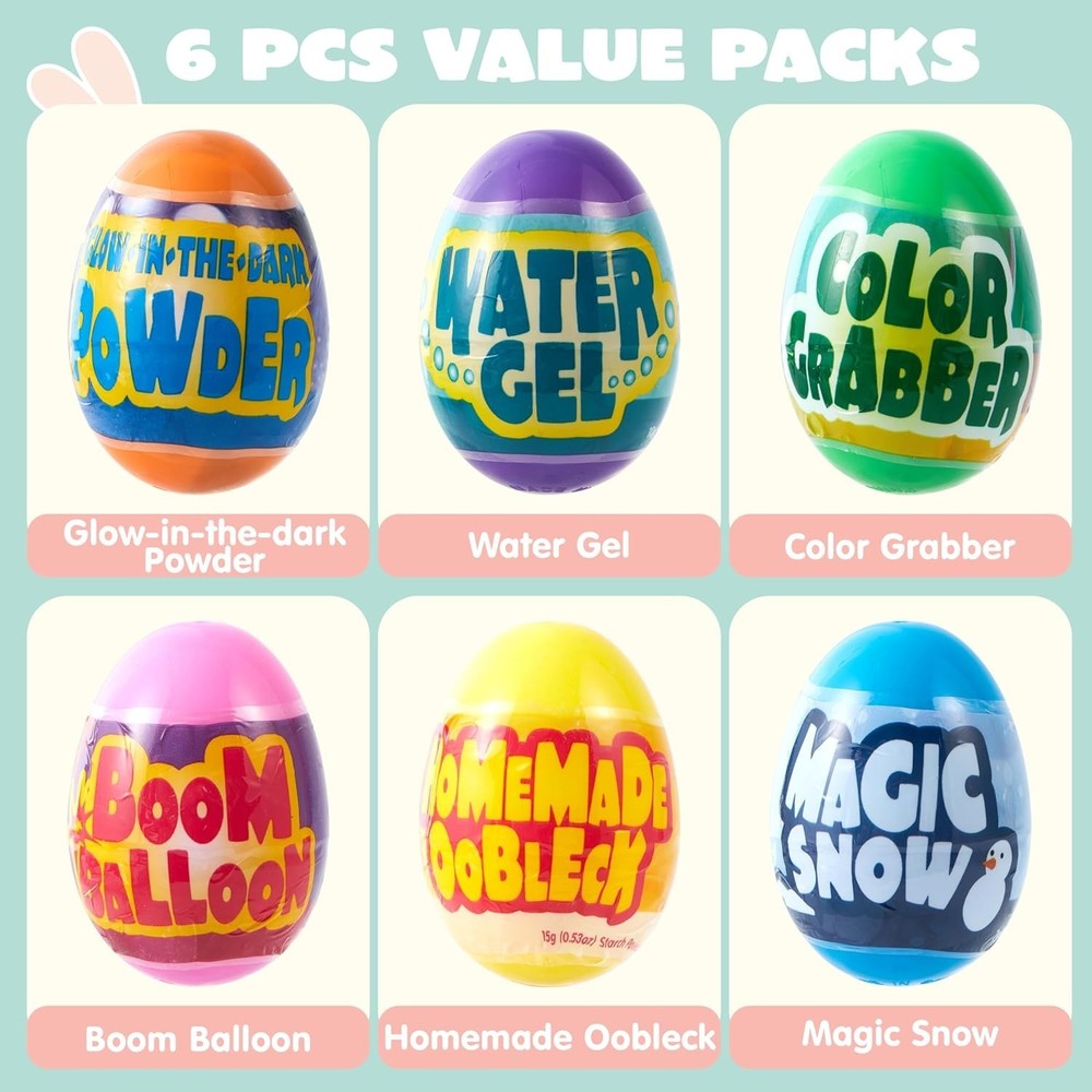6 Prefilled Easter Eggs with Science Toys - Fun Educational STEM Activity