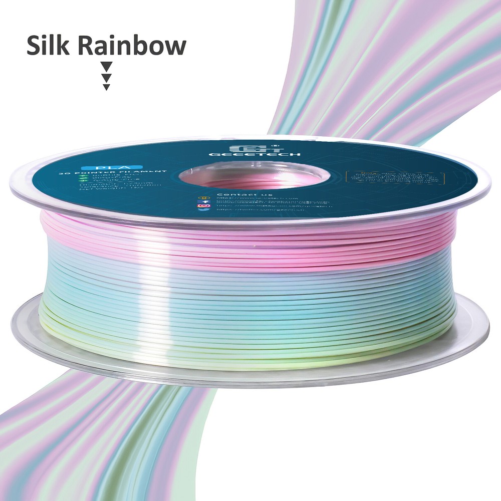 Geeetech Silk PLA 3D Printer Filament Light Rainbow 1.75mm 1KG/roll Consumable