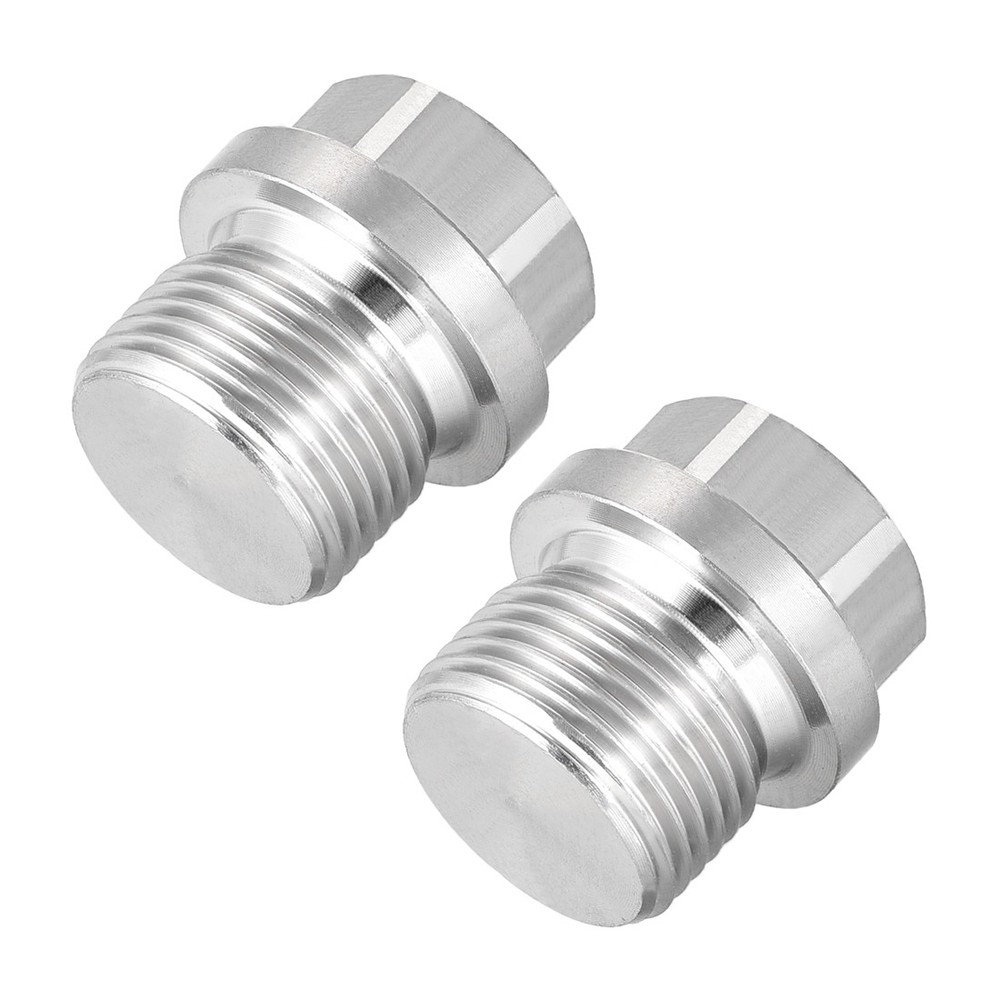 M20 x 1.5 Male Hex Head Plug 304 Stainless Steel Solid Thread Pipe Fitting 2Pcs