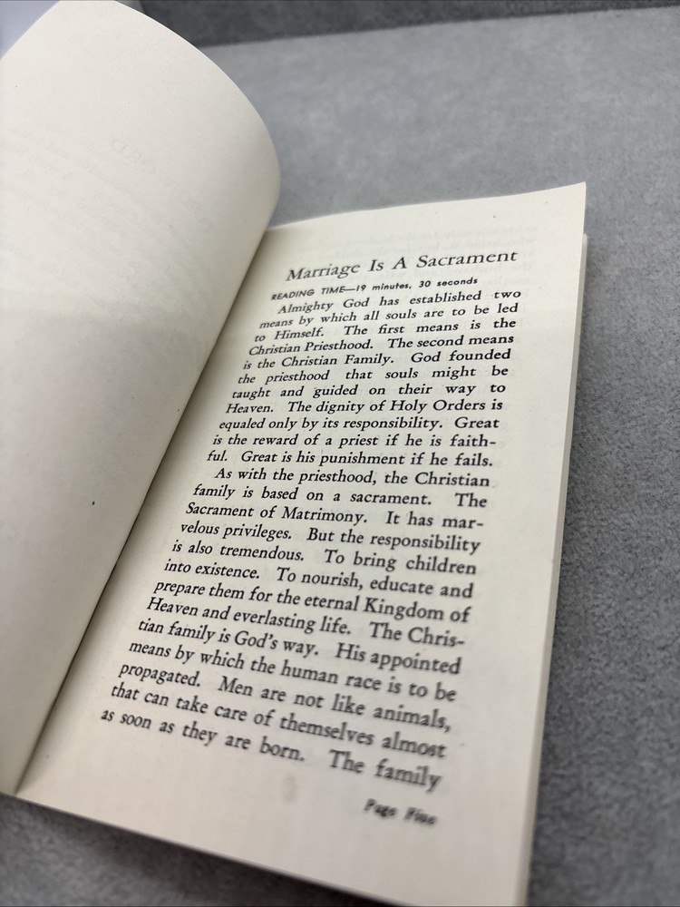 1935 Booklet Marriage Is A Sacrament