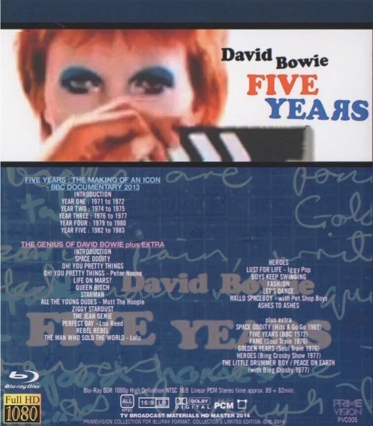 DAVID BOWIE / FIVE YEARS 71.75.77.80.83 1xBlu-Ray. Sealed