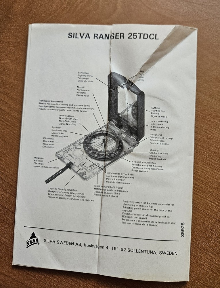Silva Sighting Compass Model 25 Manual