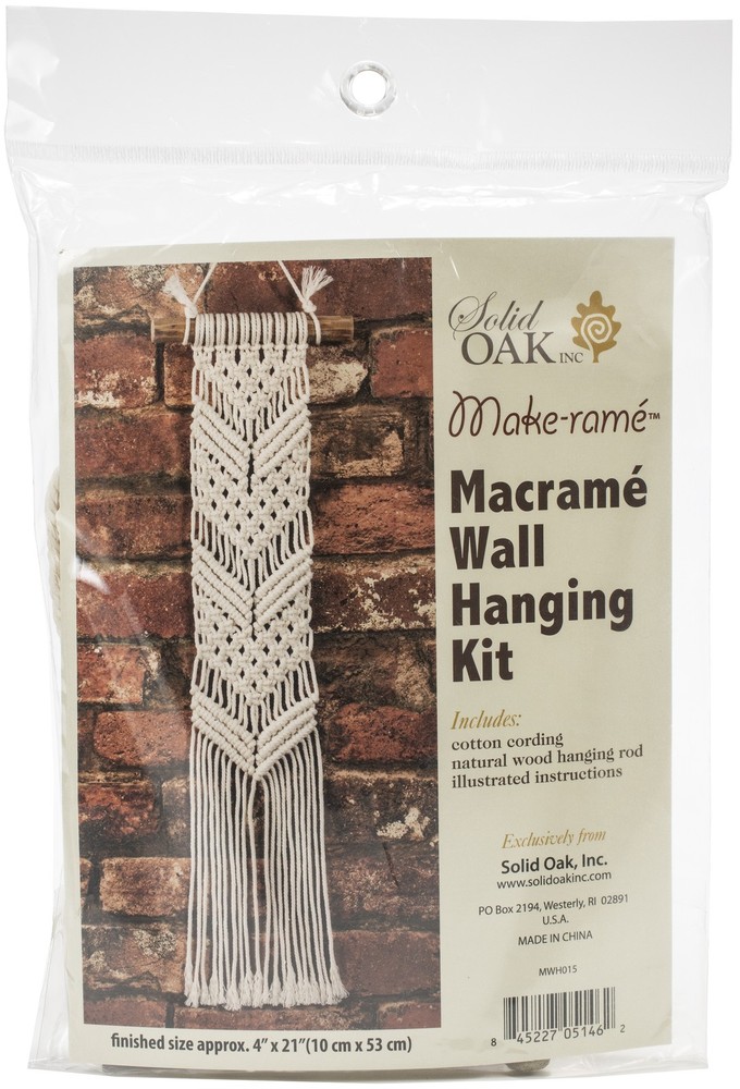 Solid Oak Macrame Wall Hanging Kit-Chevrons