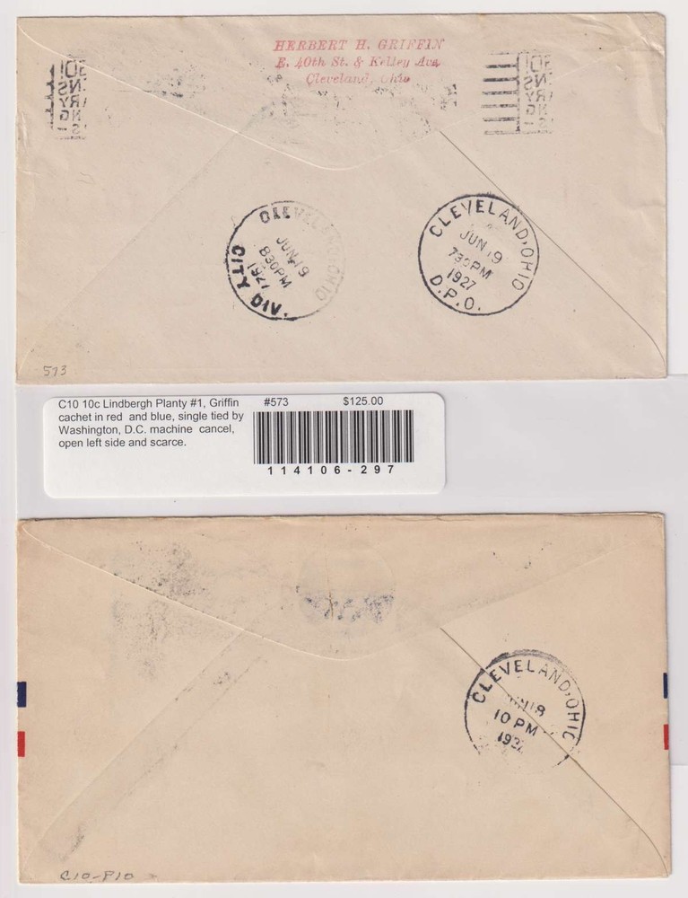 E4668: (10) US #C10 FDC, Cachets; Brookman: $1350