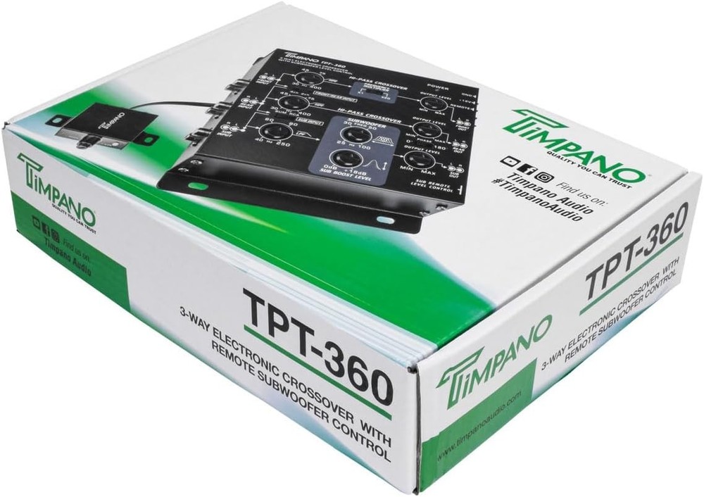 3-Way Electronic Crossover Remote Subwoofer Control Equalizer TPT-360