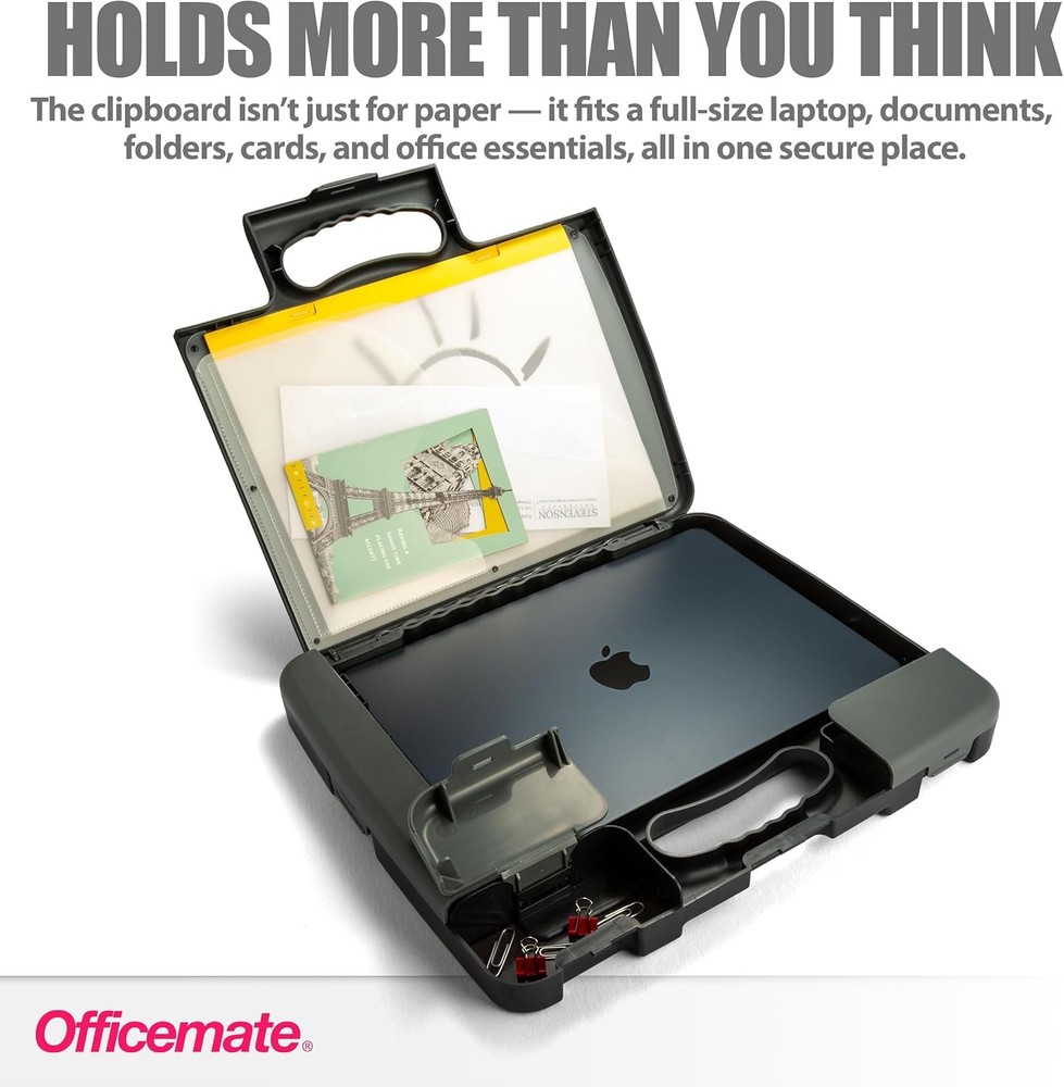 Portable Clipboard Storage Plastic Case for A4 Sizes Charcoal (8331)...