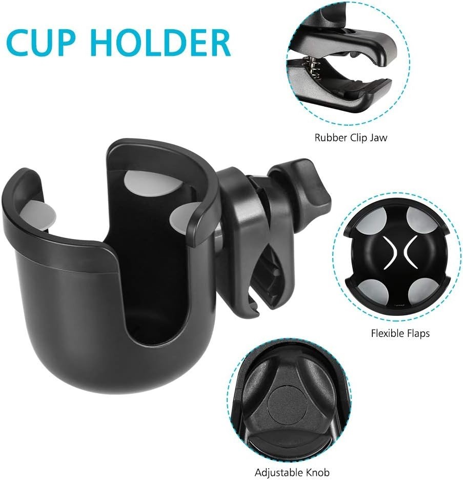 Multi-Functional Walker & Wheelchair Cup Holder with Phone Hook - Durable Design