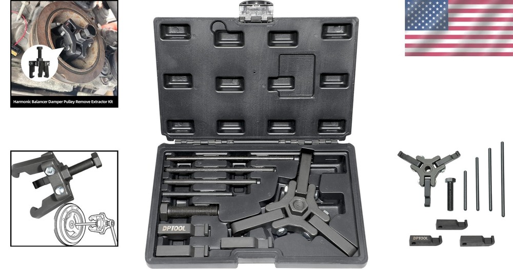 Harmonic Balancer Damper Pulley Extractor Kit 3 Jaw Puller