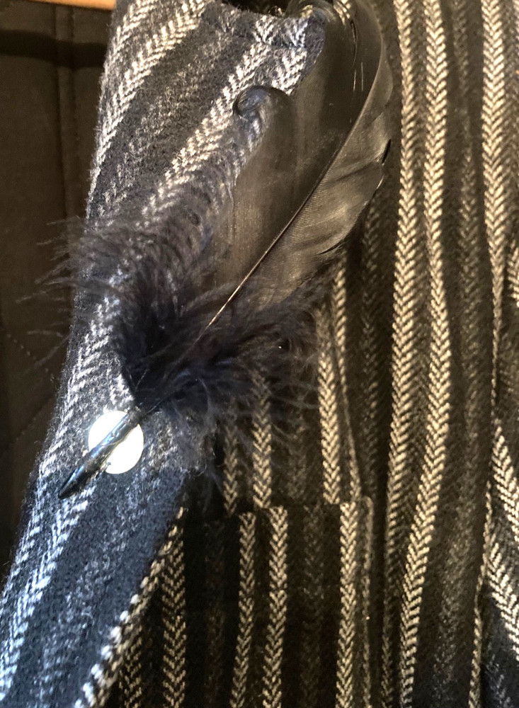 Ann Demeulemeester Black Feather pin with box