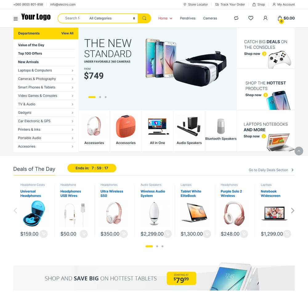 Electronic eCommerce Website Design with Free VPS Web Hosting & Installation