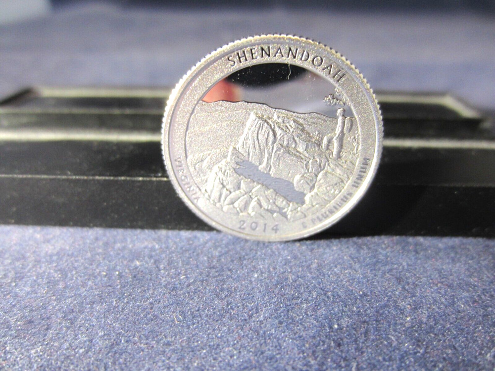 2014-S Silver Quarter SHENANDOAH VA   Deep Cameo Mirror Proof Upper Grade