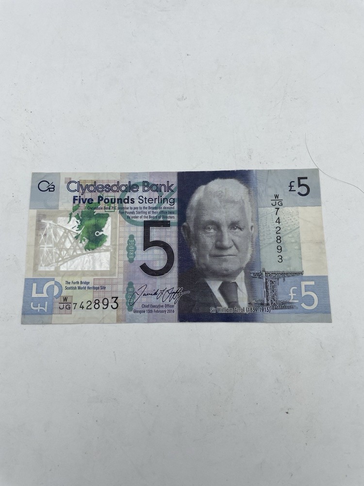 5 POUNDS  UNC  POLYMER  COMMEMORATIVE  BANKNOTE FROM  SCOTLAND  2016