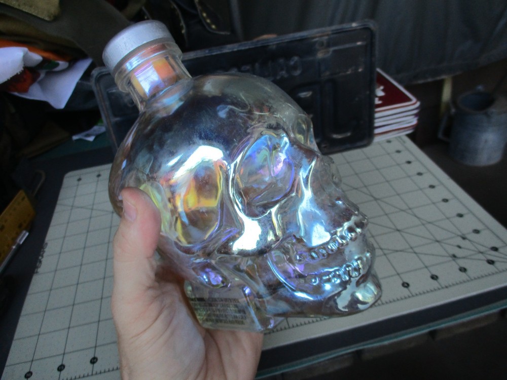 CRYSTAL HEAD AURORA, Glass Skull Vodka Bottle – Empty