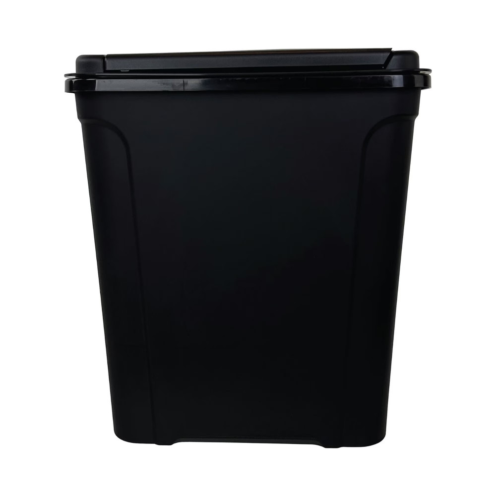 Kitchen Trash Can, 7.6 Gallon Plastic Garbage Bin with Touch Top Lid, Black