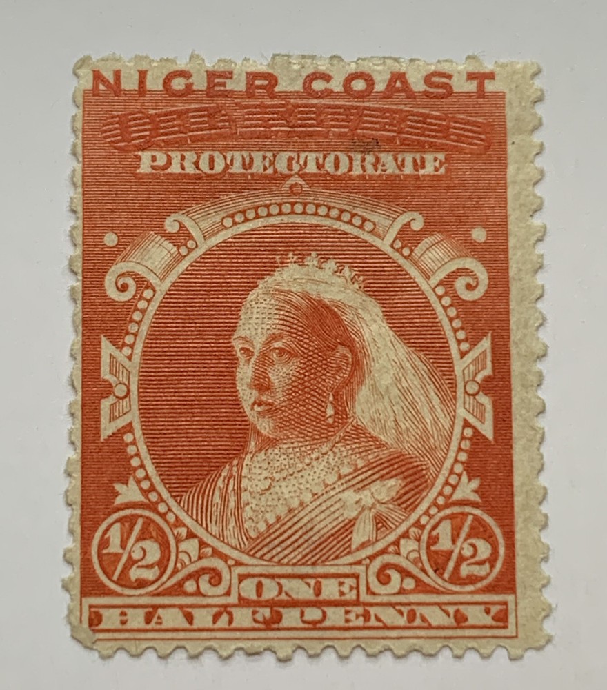 1893 NIGER COAST PROTECTORATE STAMP #37 MI#14 MINT HINGED OG