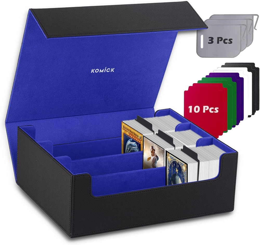 1800+ Card Deck Case – PU Leather MTG Storage Box Microfiber Lined Yugioh Struct