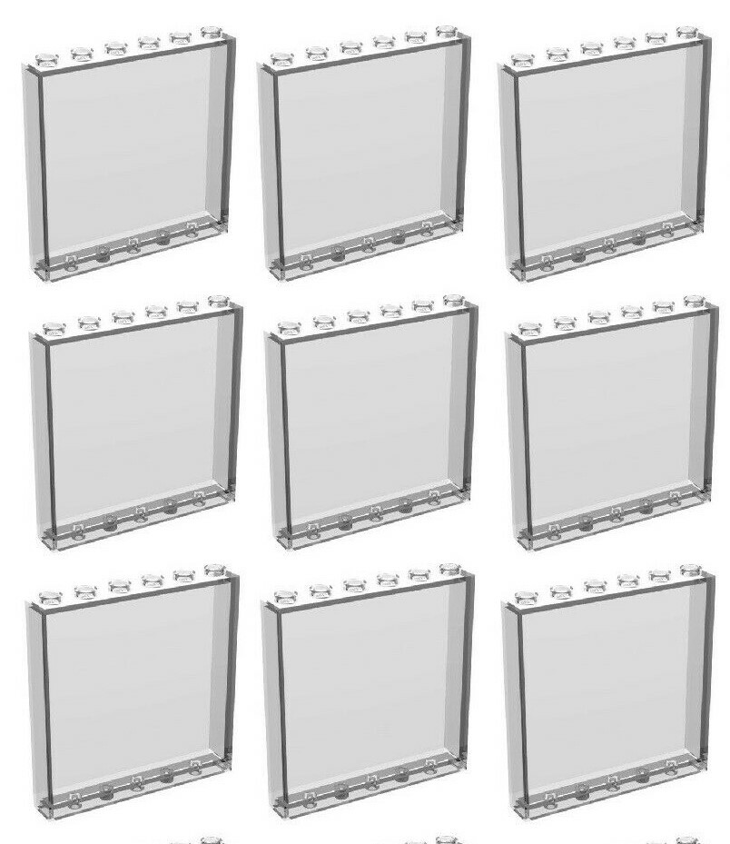 ☀LEGO 9x New Trans Clear Transparent Wall Elements 1x6x5 Trans-Clear Window