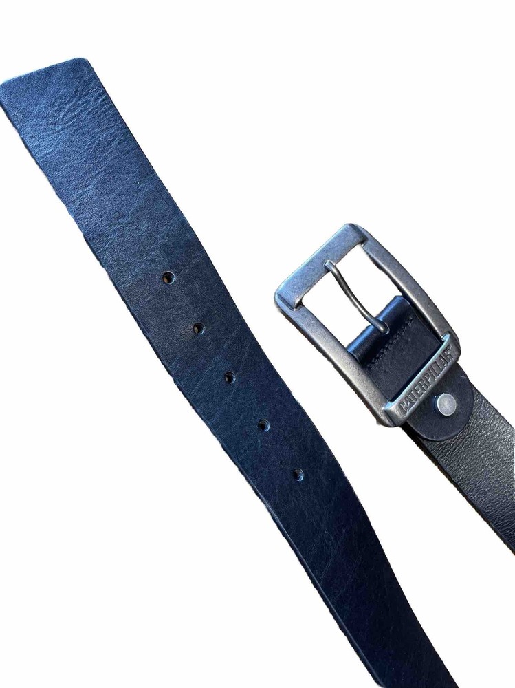 Caterpillar Buckle Black Leather Belt Size M