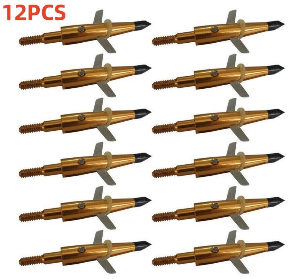48Pcs Swhacker Archery Hunting Point 100gr Broadhead Compound Bow Arrow Tip