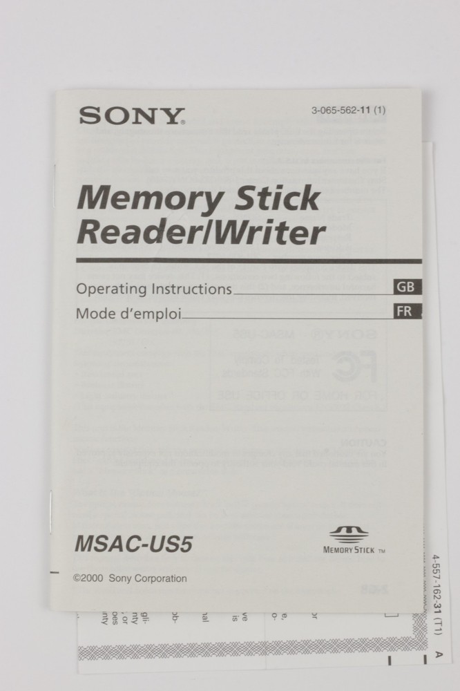 Vintage Sony Memory Stick Reader Writer USB Optical Mouse MSAC-US5 *280