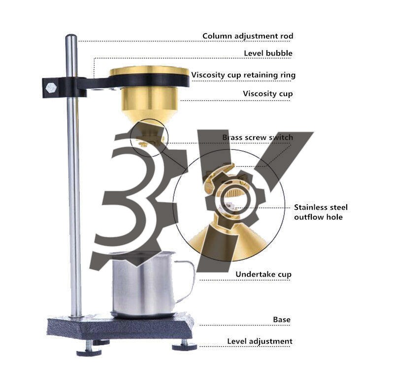 1PCS Desktop Four Viscosity Cup Viscometer Coating Paint Flow Velocity Cup 100ML
