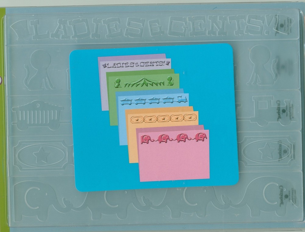 CUTTLEBUG embossing folder BIG TOP  5 pc set  Elephant, Stars