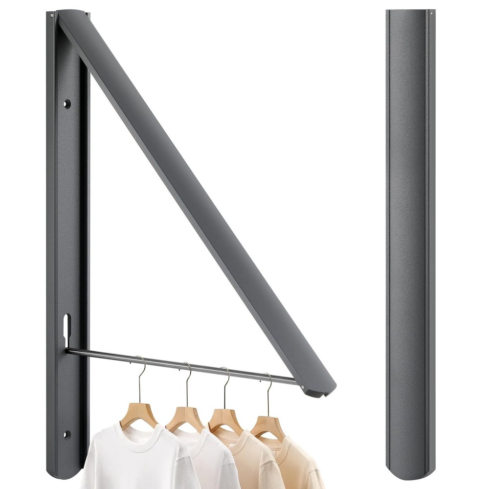 Foldable Clothes Drying Rack, Wall Mounted Retractable Drying Rack Clothes Ha...