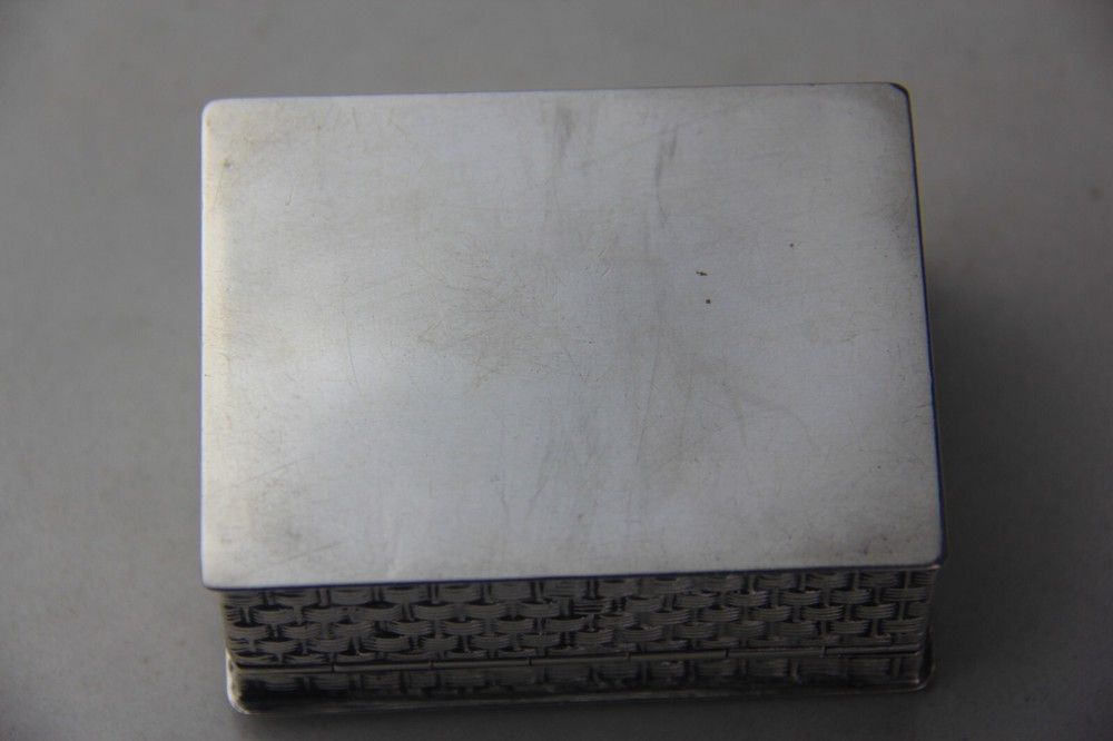 Antique German Hanau 800 Silver Rectangular Hinged Box w/ Embossed Farming Scene