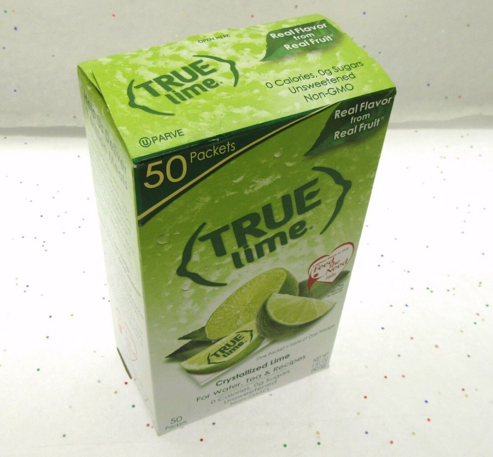 True Lime ~ Crystallized Lime ~ Real Flavor From Real Fruit ~ 50 Packets