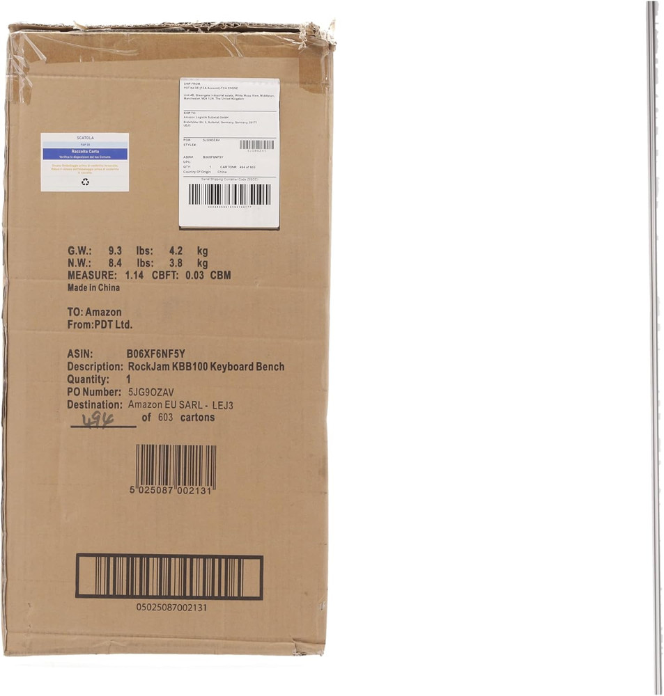 KB100 Adjustable Padded Keyboard Bench, X-Style, Black