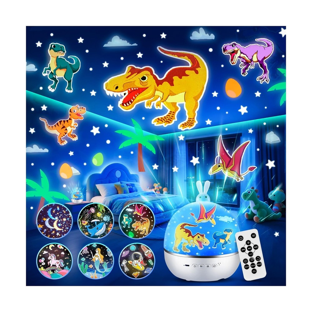 One Fire Dinosaur Night Light Projector, with 15 Films & Bluetooth ... Fast Ship