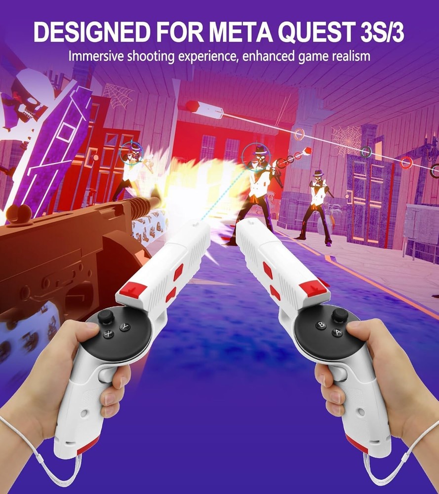 Weighted PistoI Grip VR Stock Controller Accessories for Oculus/Meta Quest 3s...
