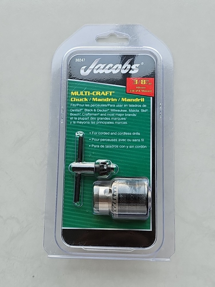 Jacobs Multi-Craft Drill Chuck Keyed Steel 3/8" 30247