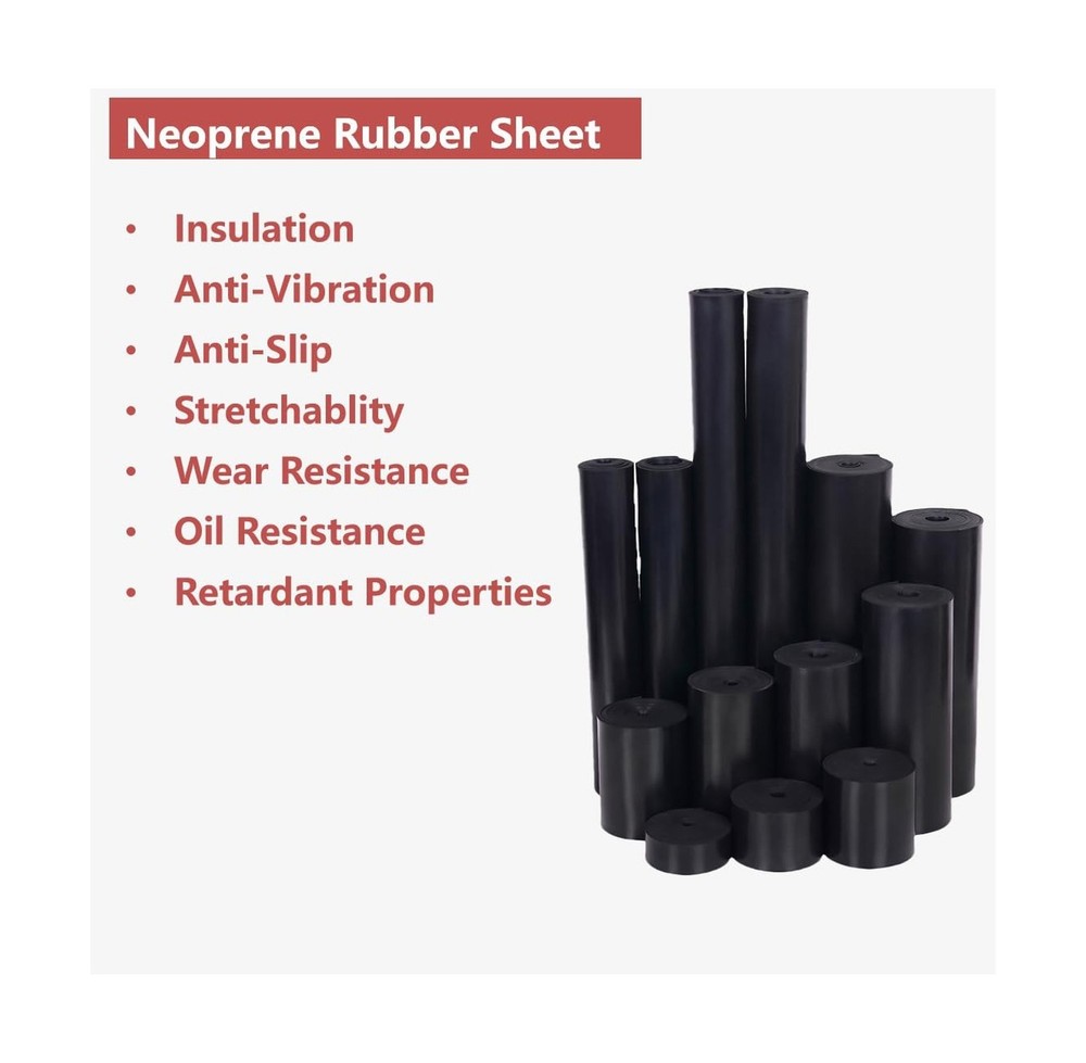 Neoprene Rubber Sheet Solid Rubber Strips Roll PadInsulation for Weather Stri...