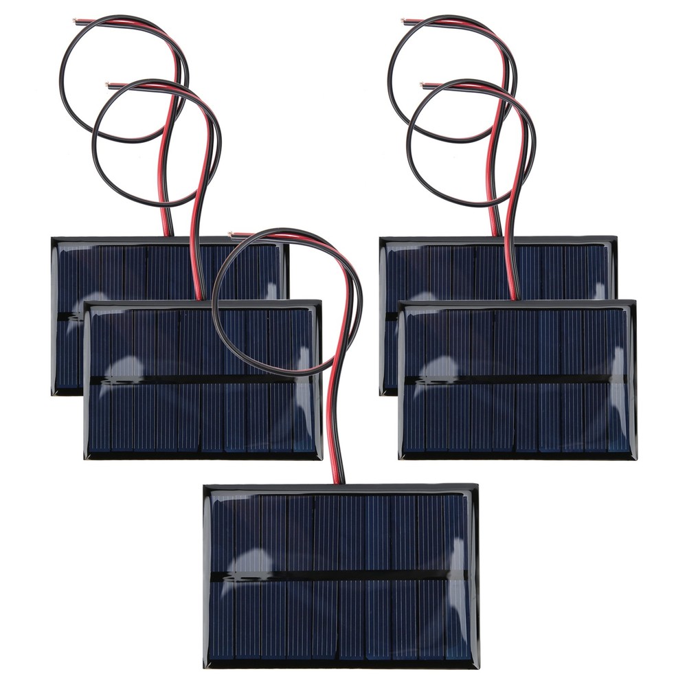 5pcs DC5V 150mA 5pcs Solar Panel Module With 30cm/11.8in Wire Charging