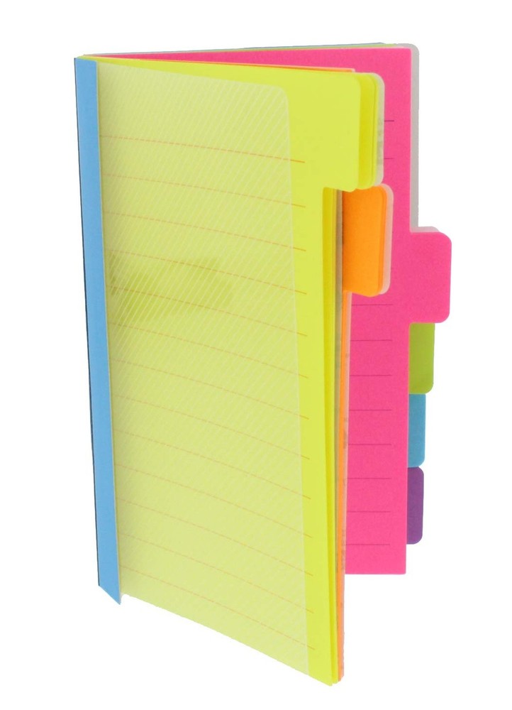 Redi-Tag Divider Sticky Notes, Tabbed Self-Stick Lined Notepads, 180 Ruled No...