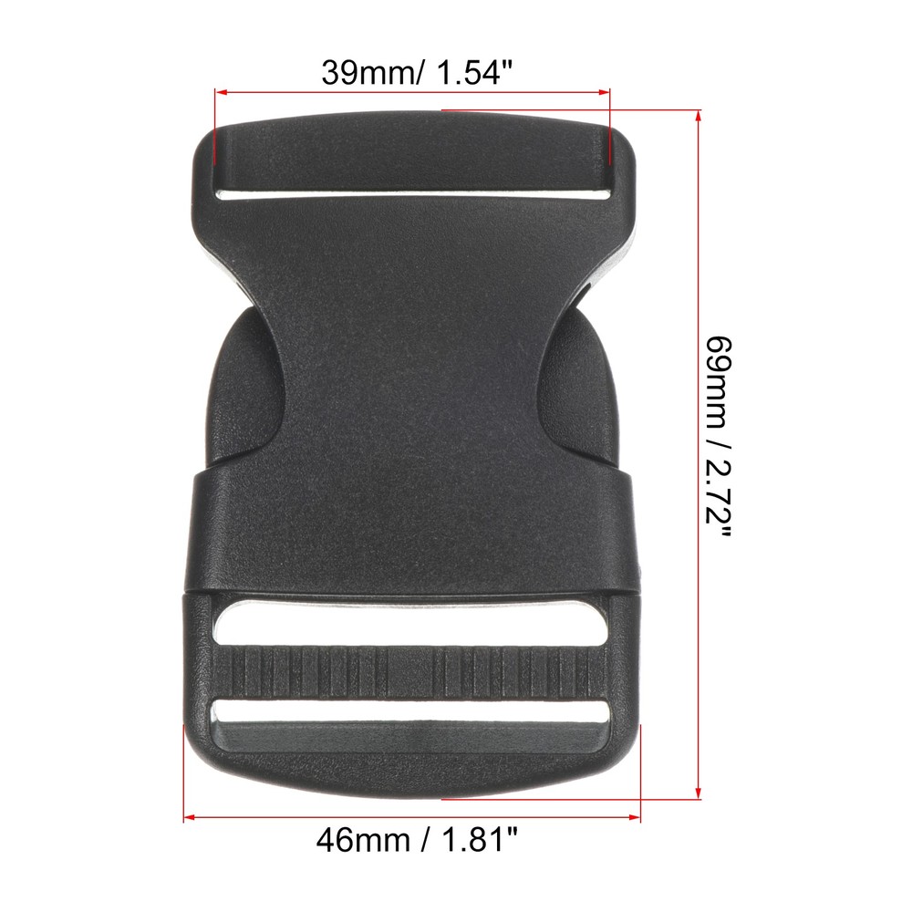 Plastic Buckles 16 Pack Quick Side Release Clips Black 39mm