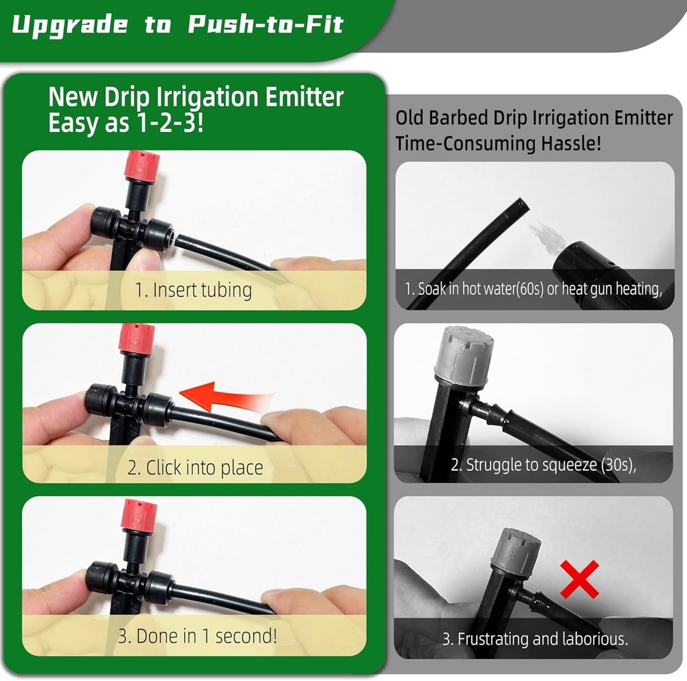 20PCS Two-Way Connection Drip Irrigation Emitters for Precise Watering Needs