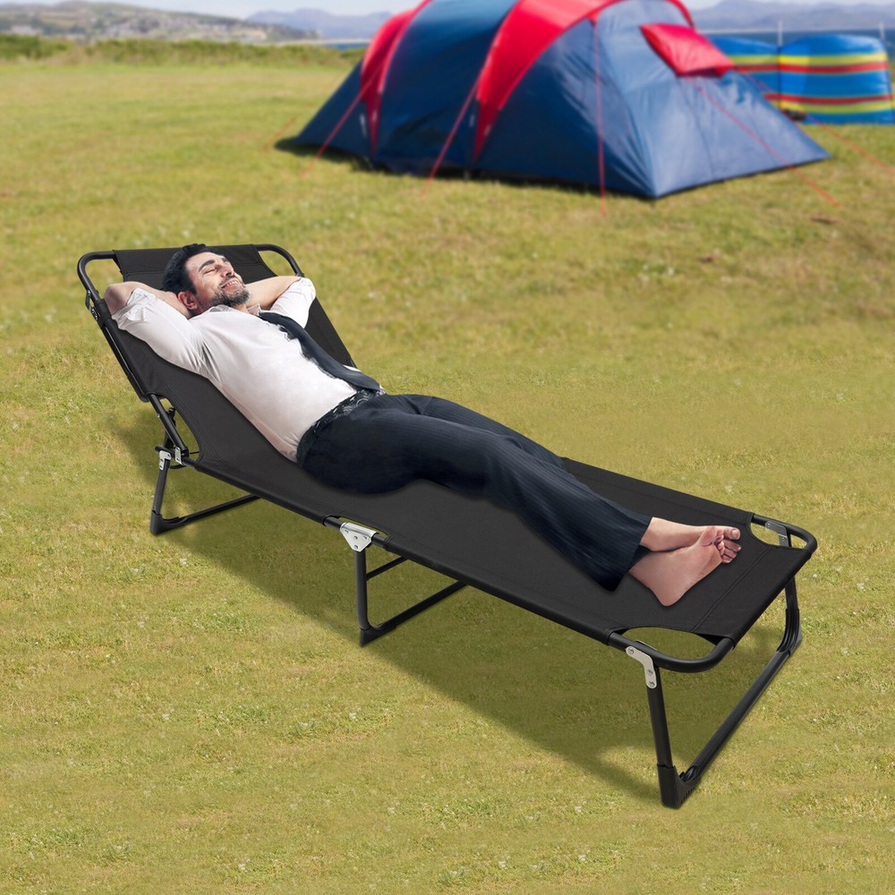 120kg/265lbs Folding Camping Cot Free Standing Rectangular Outdoor Camping Bed